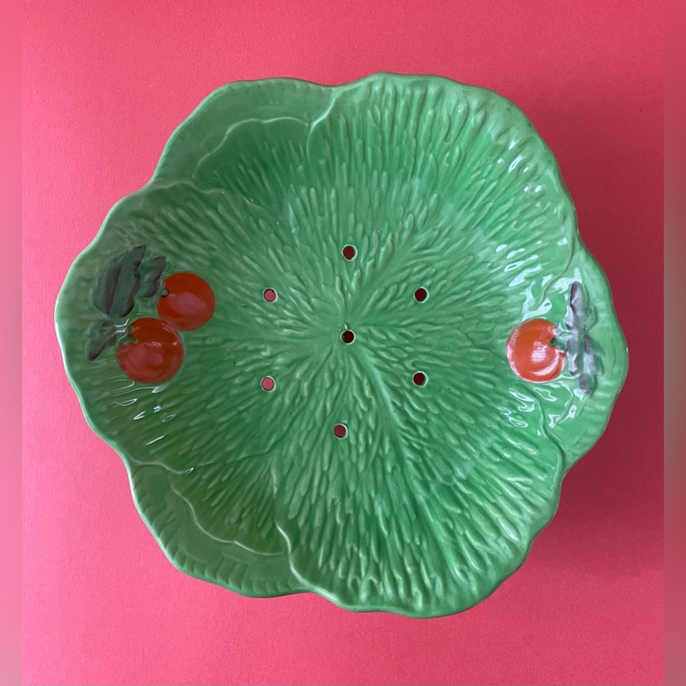 Vintage Beswick Ware Lettuce Leaf and Tomato Salad Draining Bowl